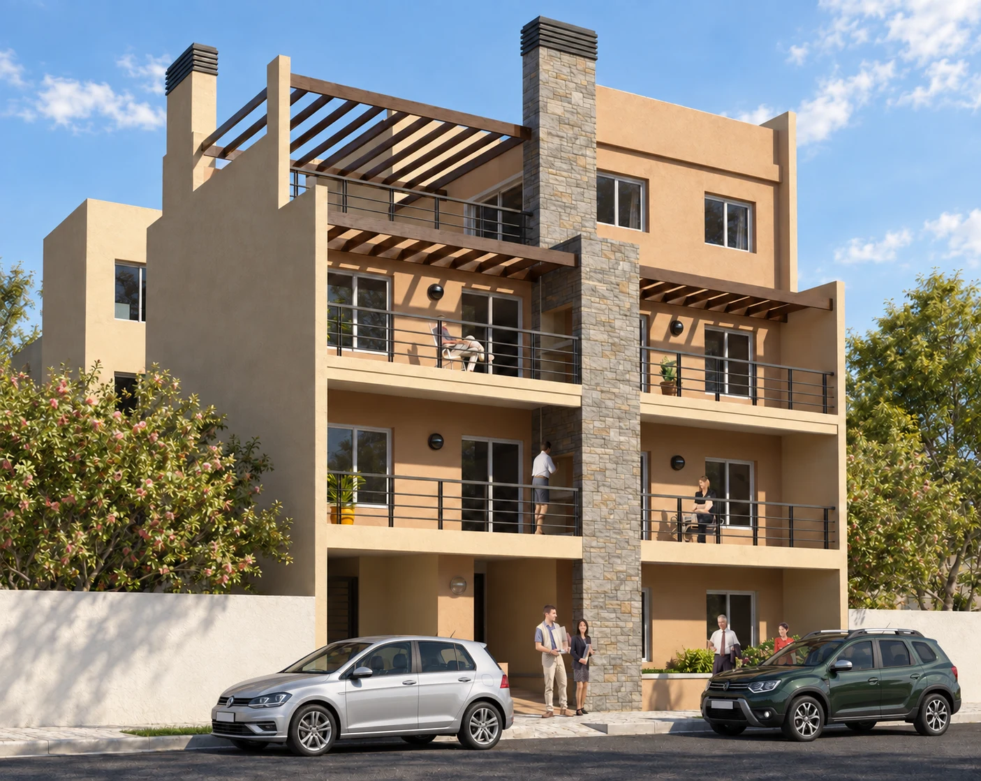 Render de la fachada del Edificio Abril