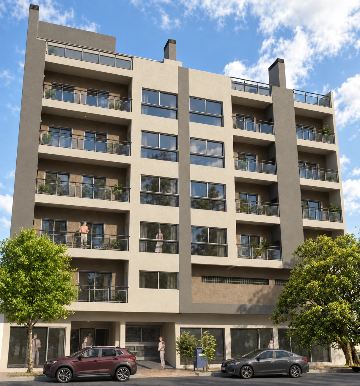 Render de la fachada del Edificio Bruno