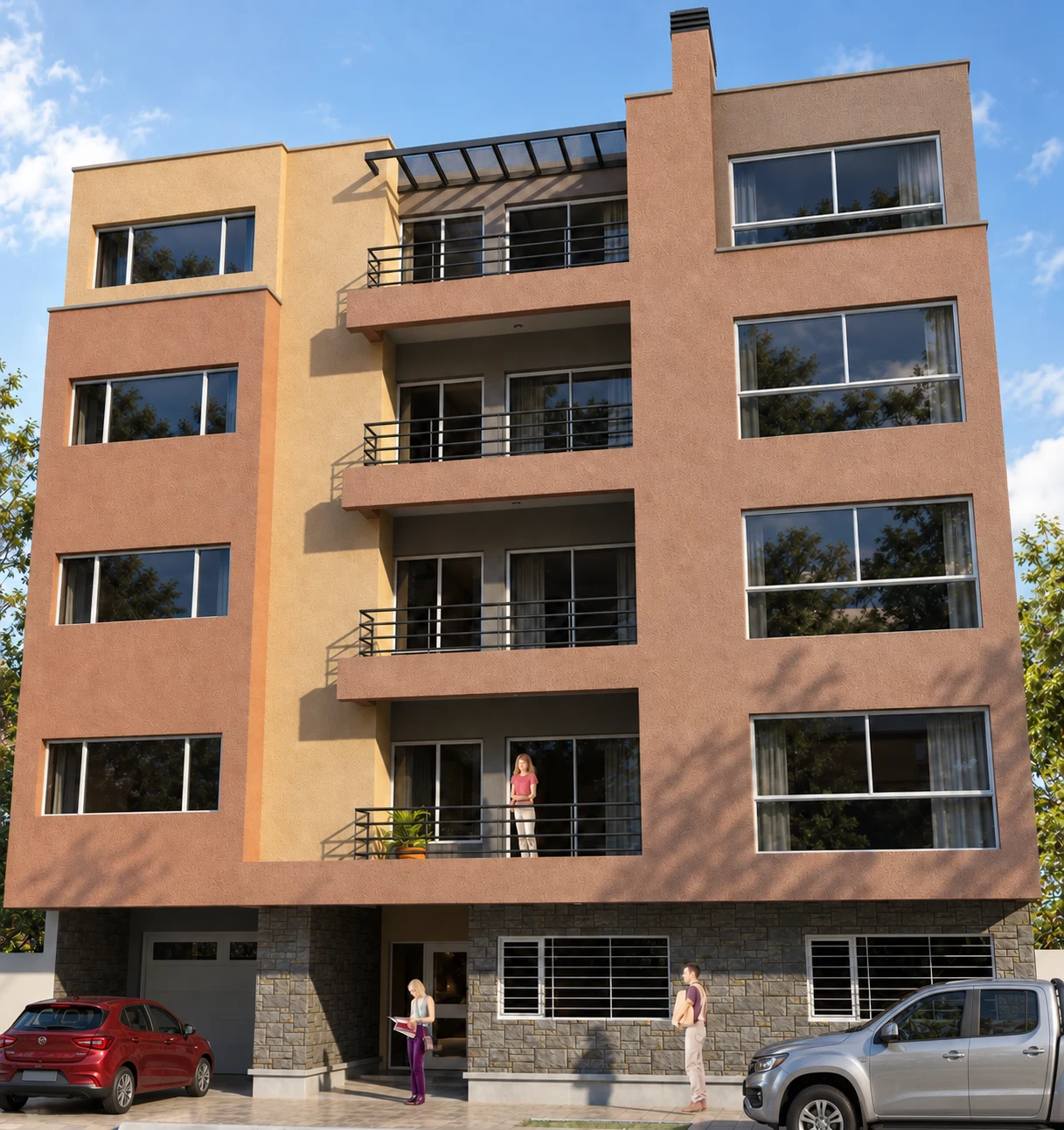 Render de la fachada del Edificio Lorenzo